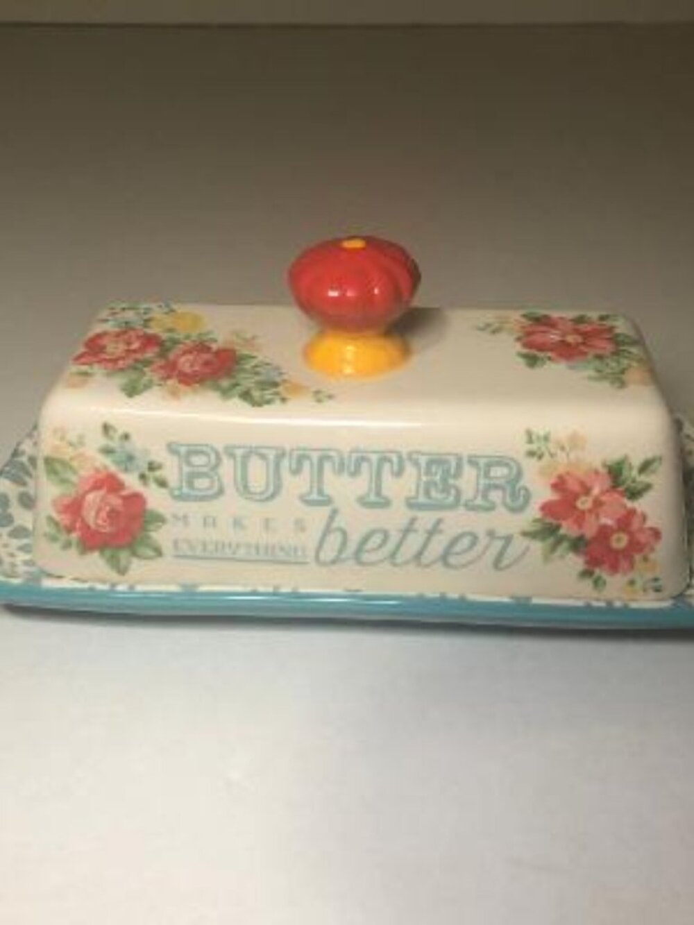 The Pioneer Woman Butter Dish "Vintage Floral" Collection Stoneware - Picture 1 of 14